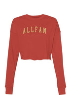Load image into Gallery viewer, ALLFAM BALLERS WMNS CROP CREW RED/TAN
